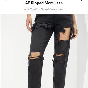 AE ripped black mom jeans